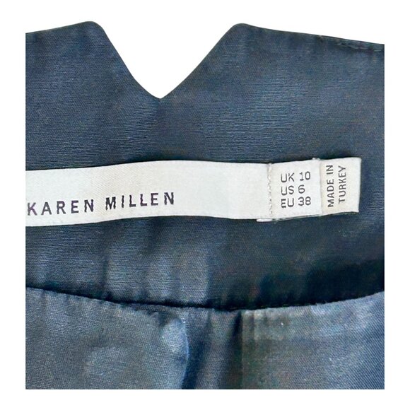 Karen Millen Pants Trouser Straight Leg Black Size 6 Quiet Luxury Work Business - Picture 3 of 7